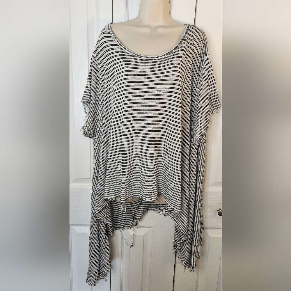 We The Free Black and White Striped Tunic